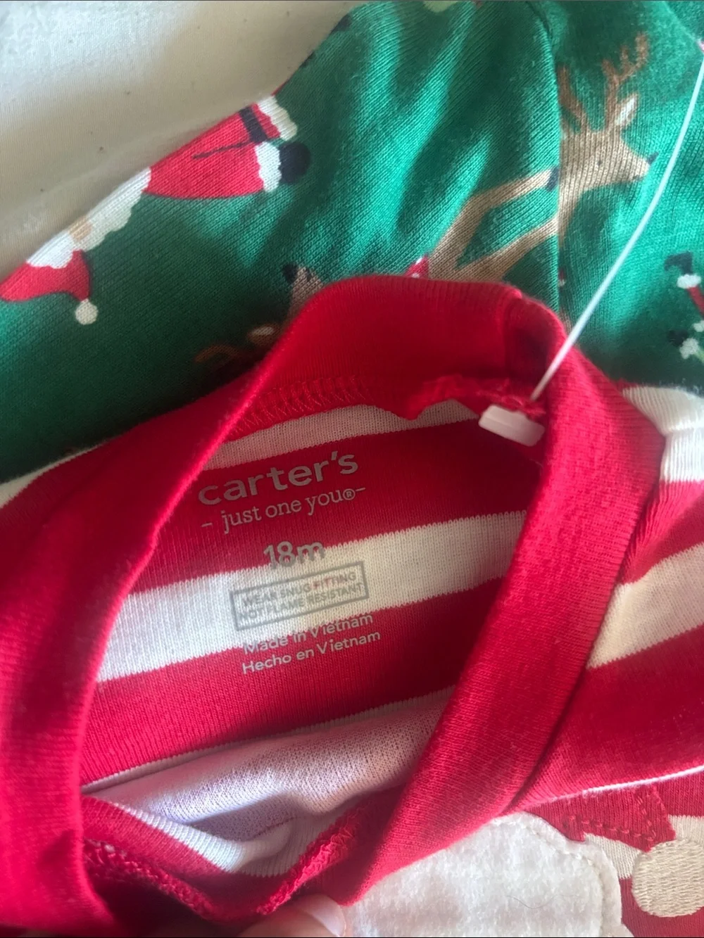 Carter's Holiday Santa Pajama Sets - Red & Green